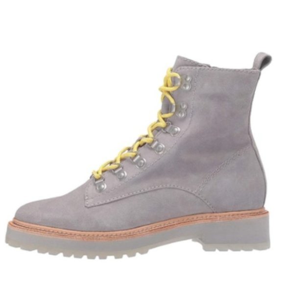 Dolce Vita Shoes - Dolce Vita Gray Whitny Suede Boots with Yellow Laces